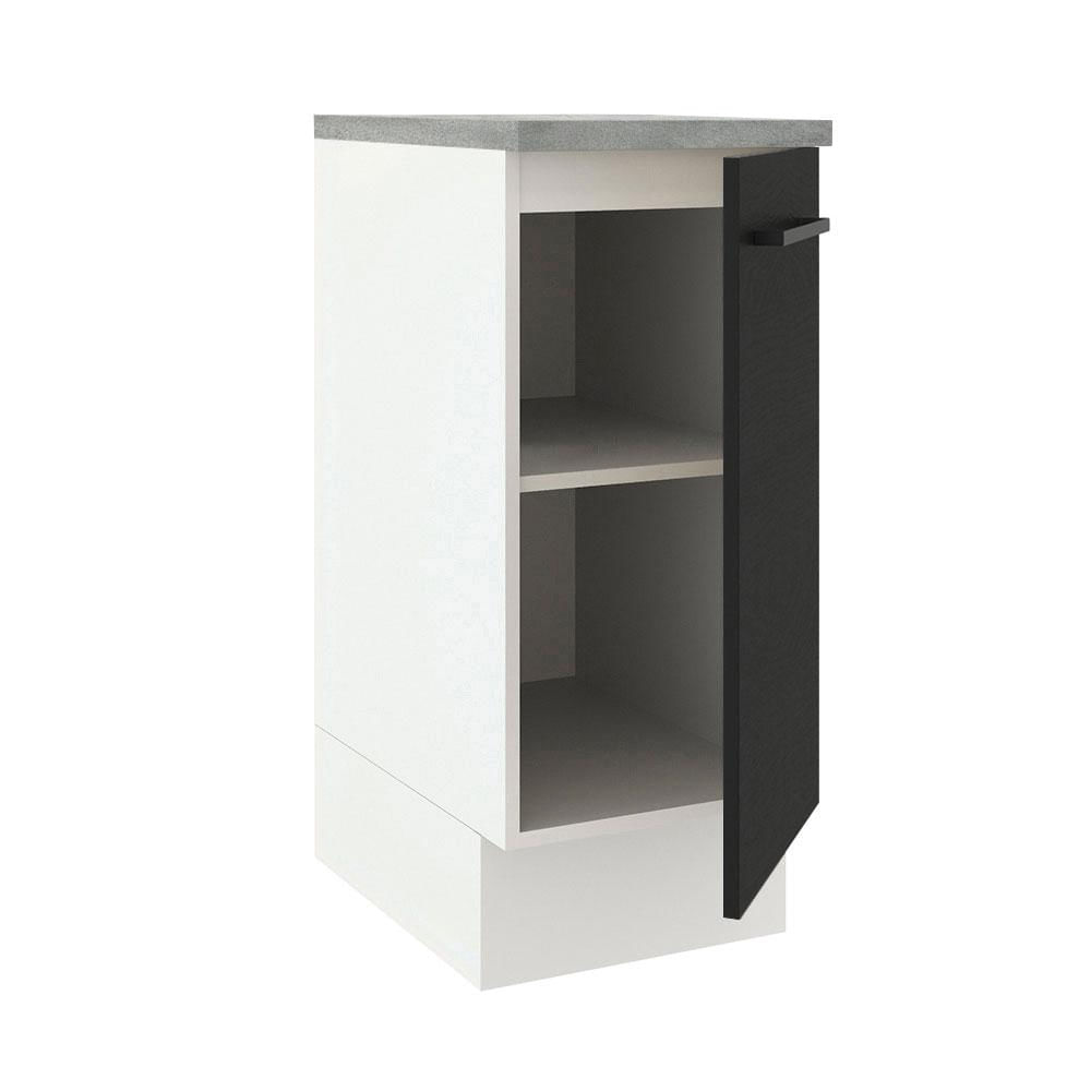 Balcão Madesa Agata 35 cm 1 Porta - Branco/Preto Branco/Preto