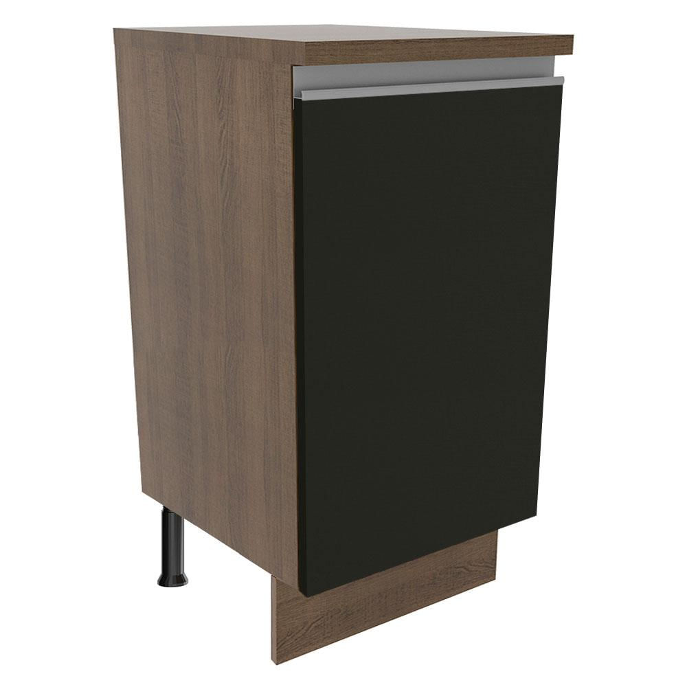 Balcão Madesa Glamy 40 cm 1 Porta - Rustic/Preto