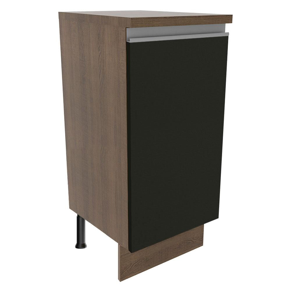 Balcão Madesa Glamy 35 cm 1 Porta - Rustic/Preto