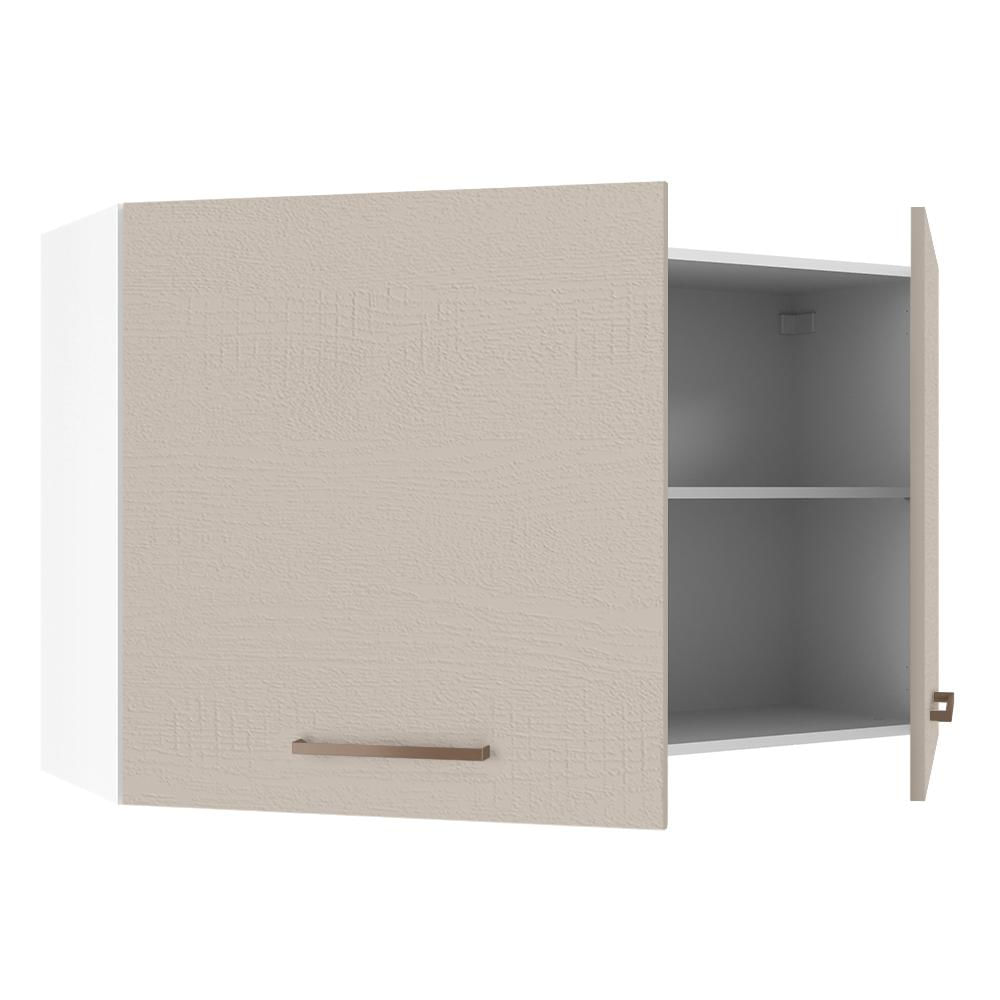 Armário Aéreo 120 cm 2 Portas Branco/Crema Agata Madesa Branco/Crema