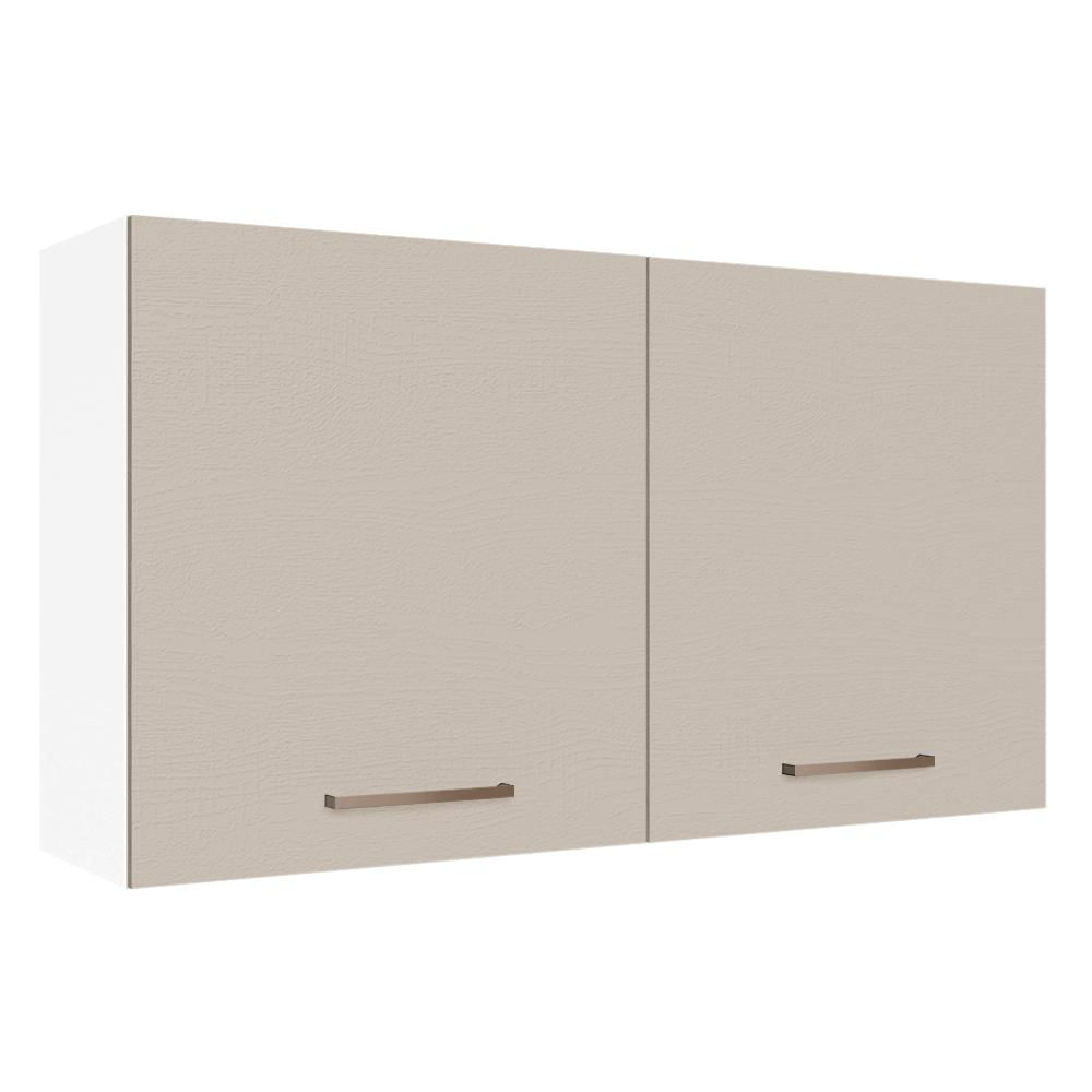 Armário Aéreo 120 cm 2 Portas Branco/Crema Agata Madesa