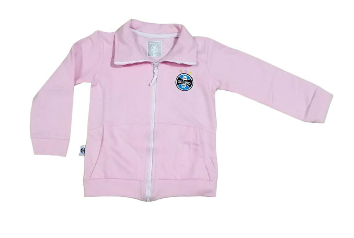 Blusa Infantil Grêmio Rosa Moletom Oficial