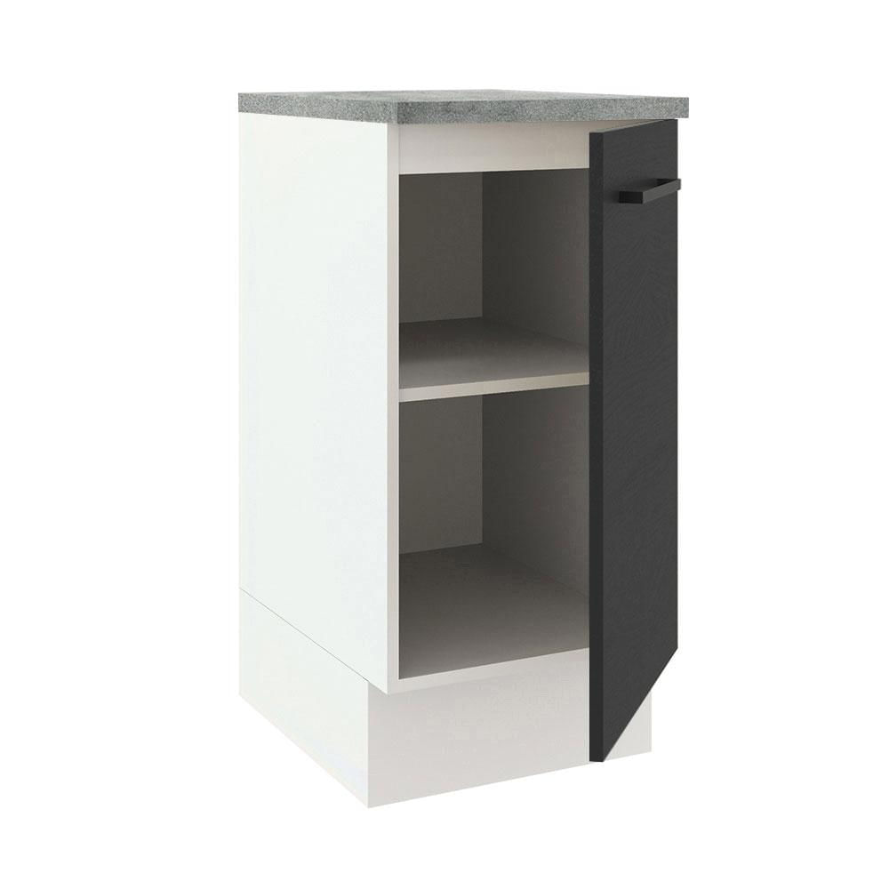 Balcão Madesa Agata 40 cm 1 Porta - Branco/Preto Branco/Preto