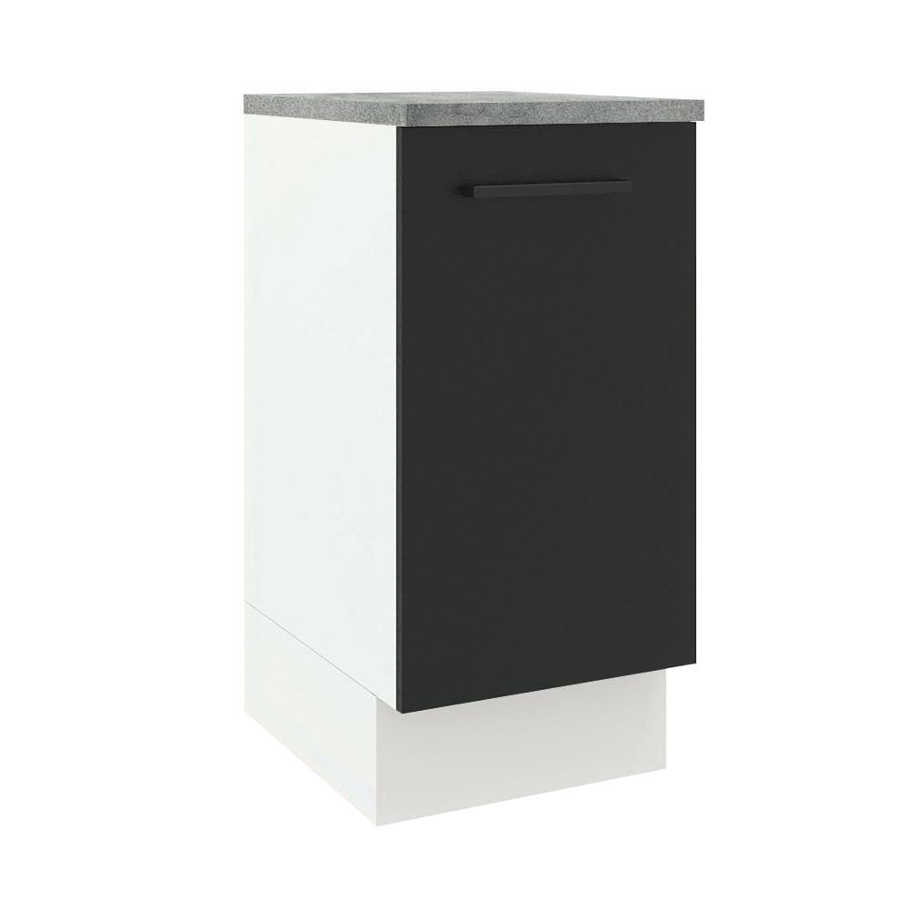 Balcão Madesa Agata 40 cm 1 Porta - Branco/Preto