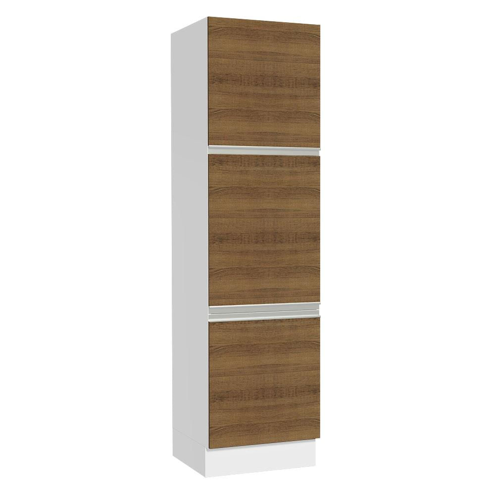 Paneleiro Madesa Glamy 60 cm 3 Portas - Branco/Rustic