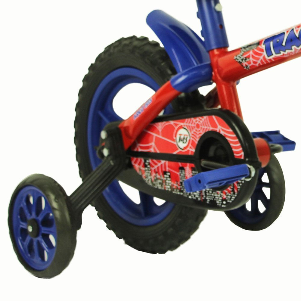 Bicicleta Arco-Íris Aro 12 Rodinhas Laterais Track Bikes Azul/Vermelho
