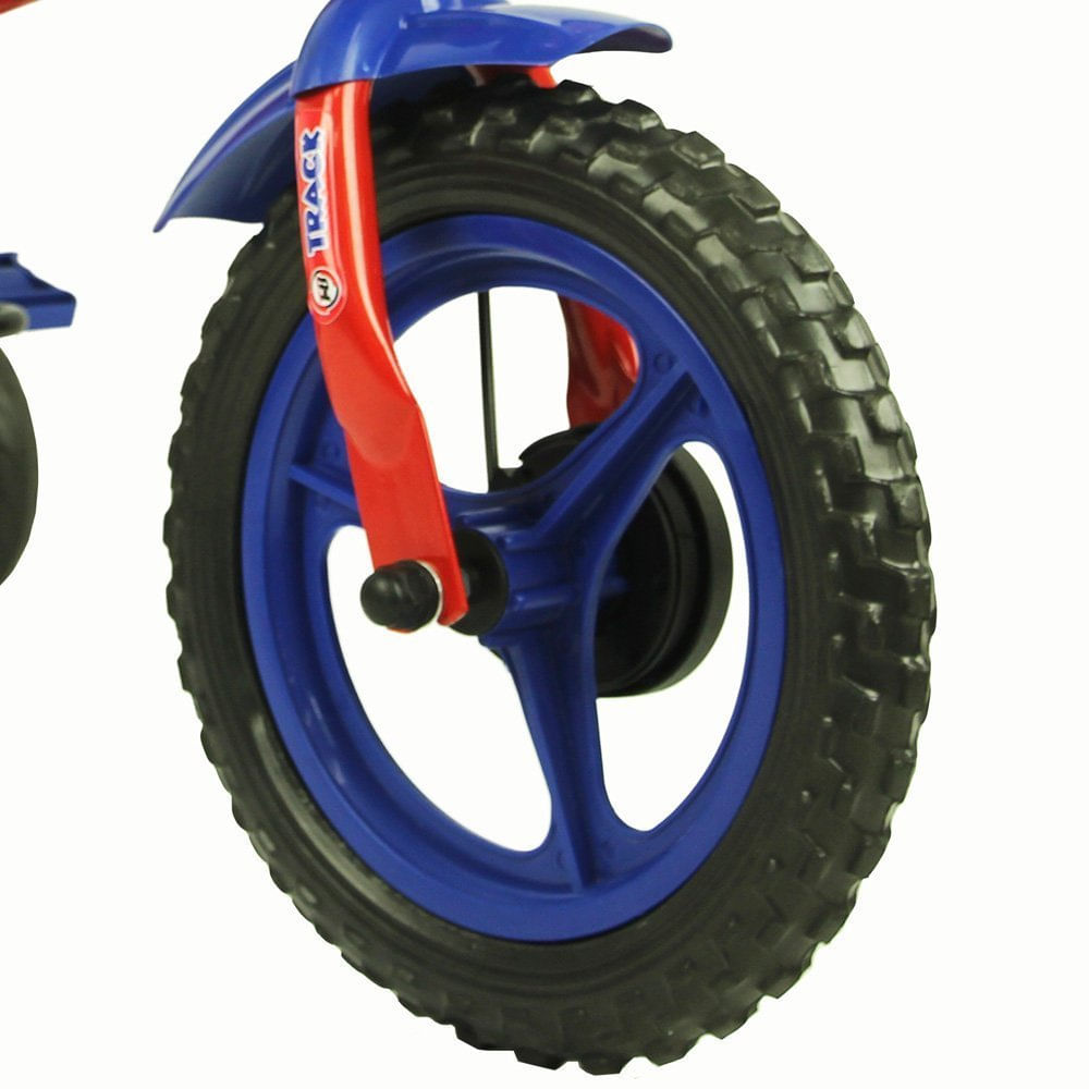 Bicicleta Arco-Íris Aro 12 Rodinhas Laterais Track Bikes Azul/Vermelho
