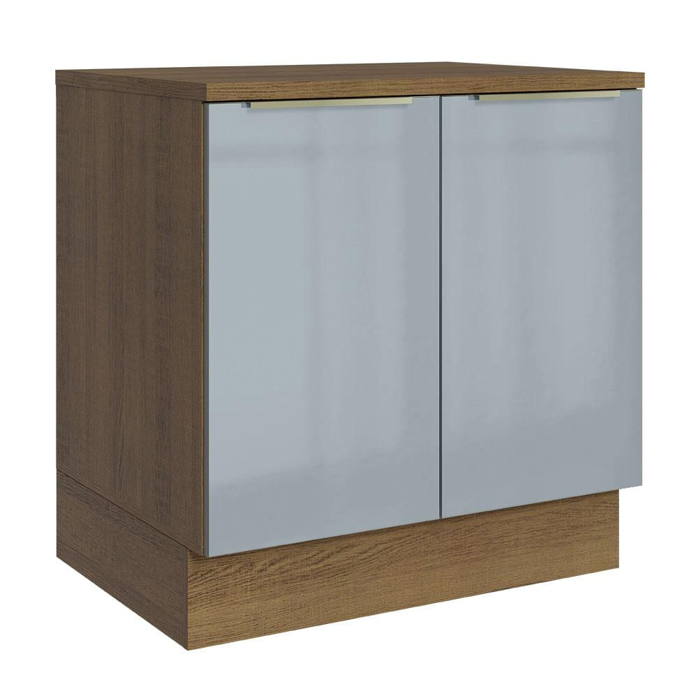 Balcão 80 cm 2 Portas Rustic/Cinza Lux Madesa