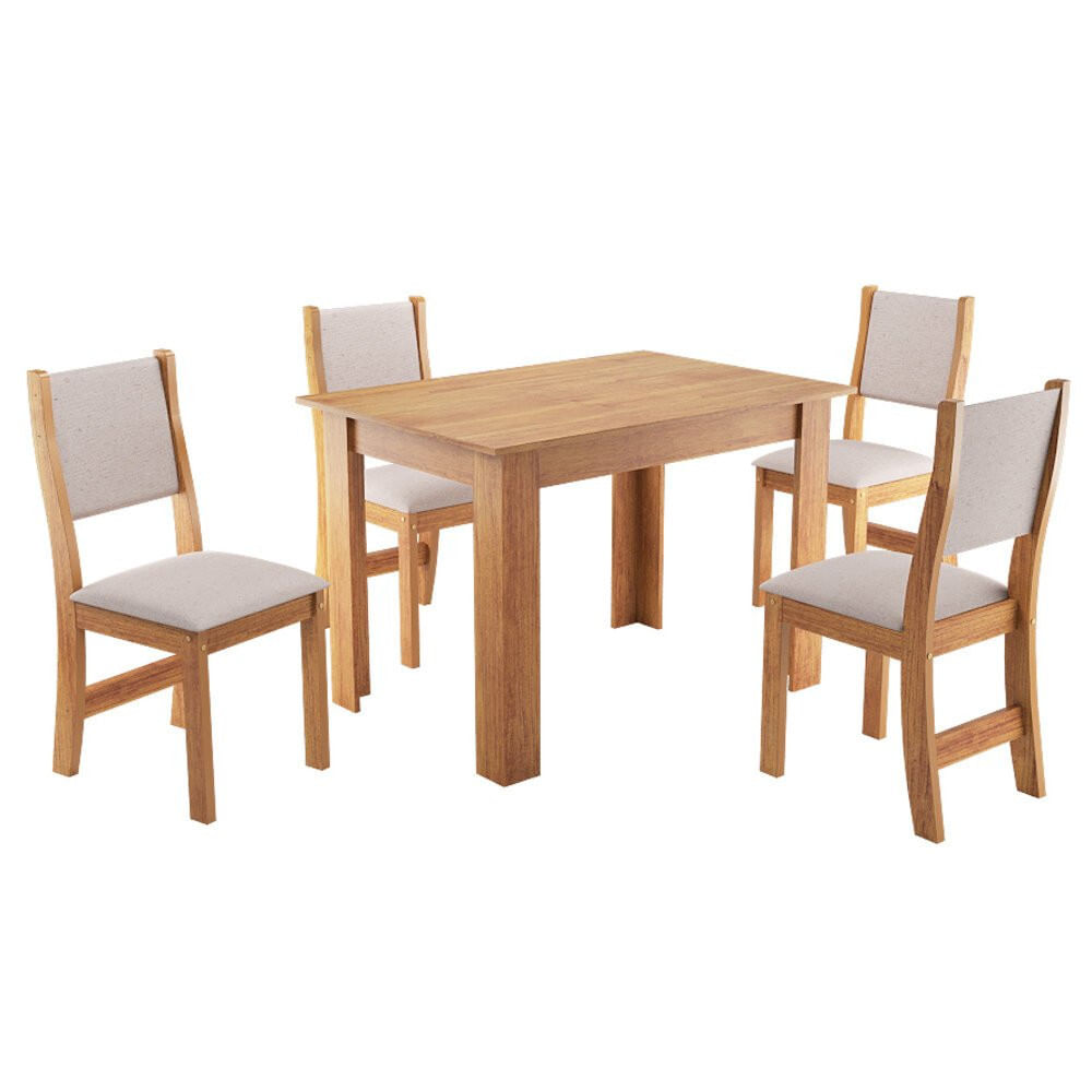 Conjunto Mesa com 4 Cadeiras Palace em MDF e MDP Viero Moveis