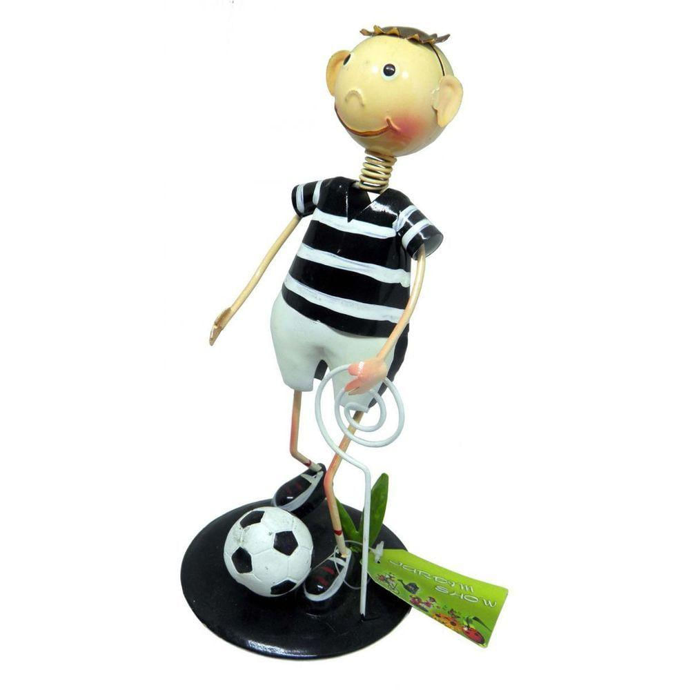 Boneco Futebol Time Preto E Branco Metal Torcedor (bon-p-13)