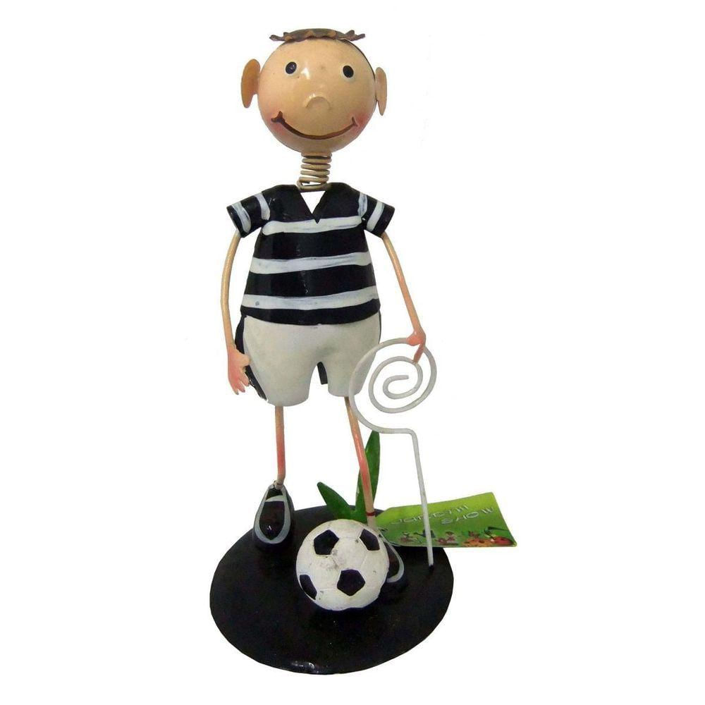 Boneco Futebol Time Preto E Branco Metal Torcedor (bon-p-13)