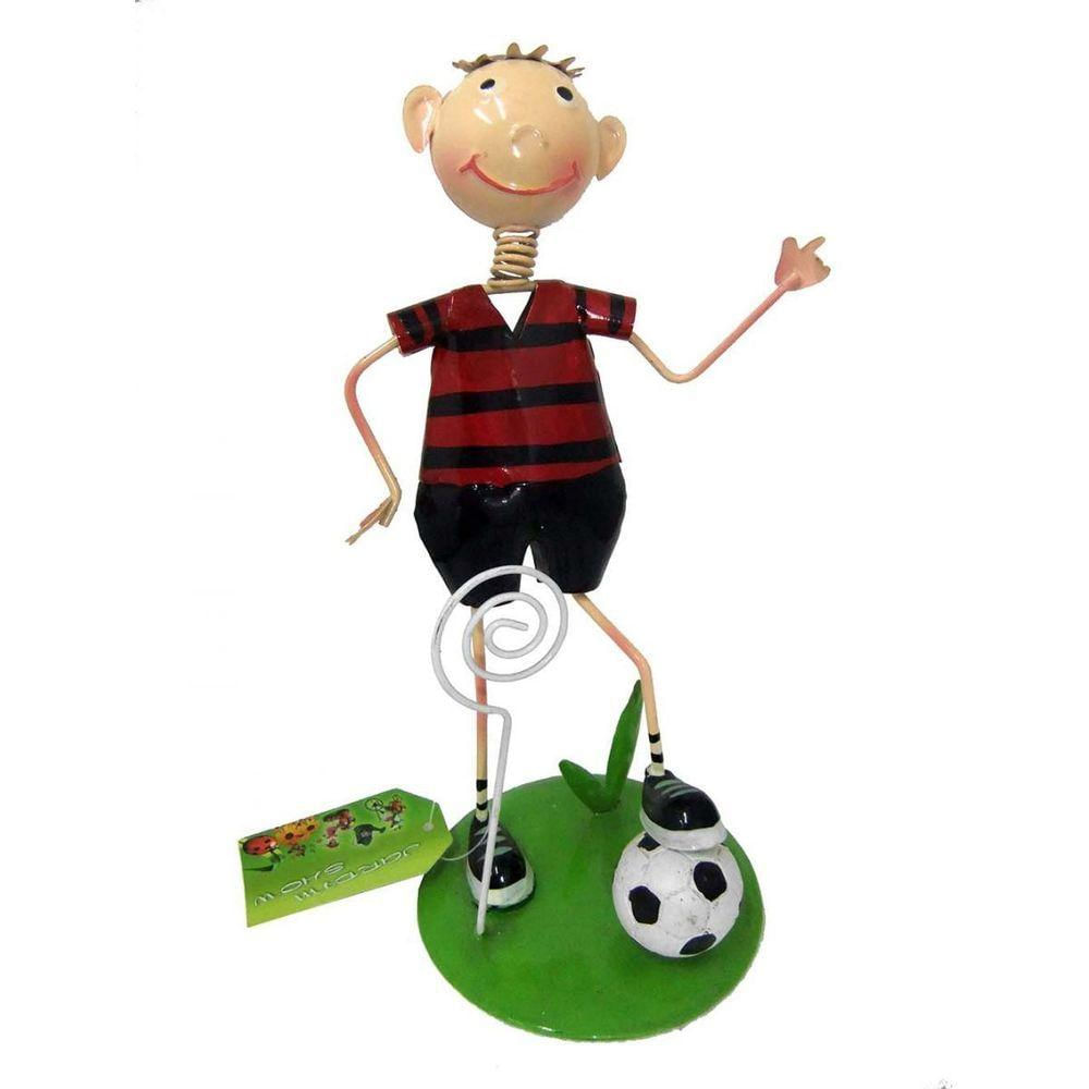 Boneco Futebol Time Vermelho E Preto Mesa Metal (bon-p-13)