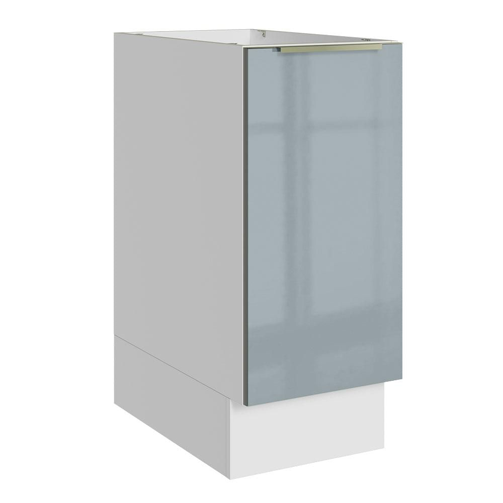 Balcão Madesa Lux 35 cm 1 Porta - Branco/Cinza