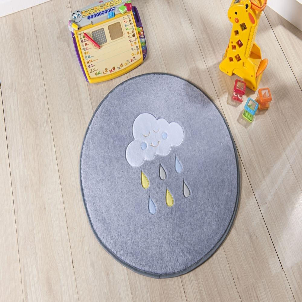 Tapete Premium Baby Chuva de Benção 65cm Cinza Azul