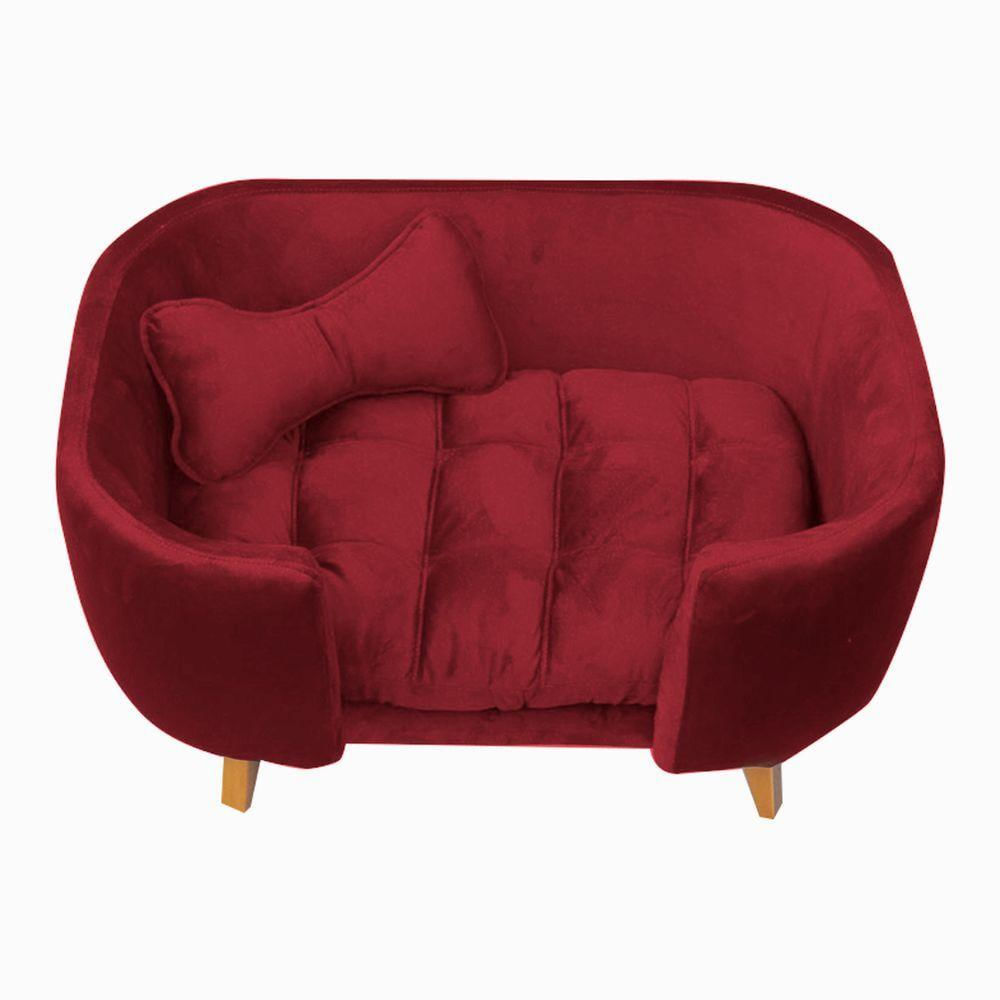 Poltrona Cama Pet Hannah - Suede Vermelho