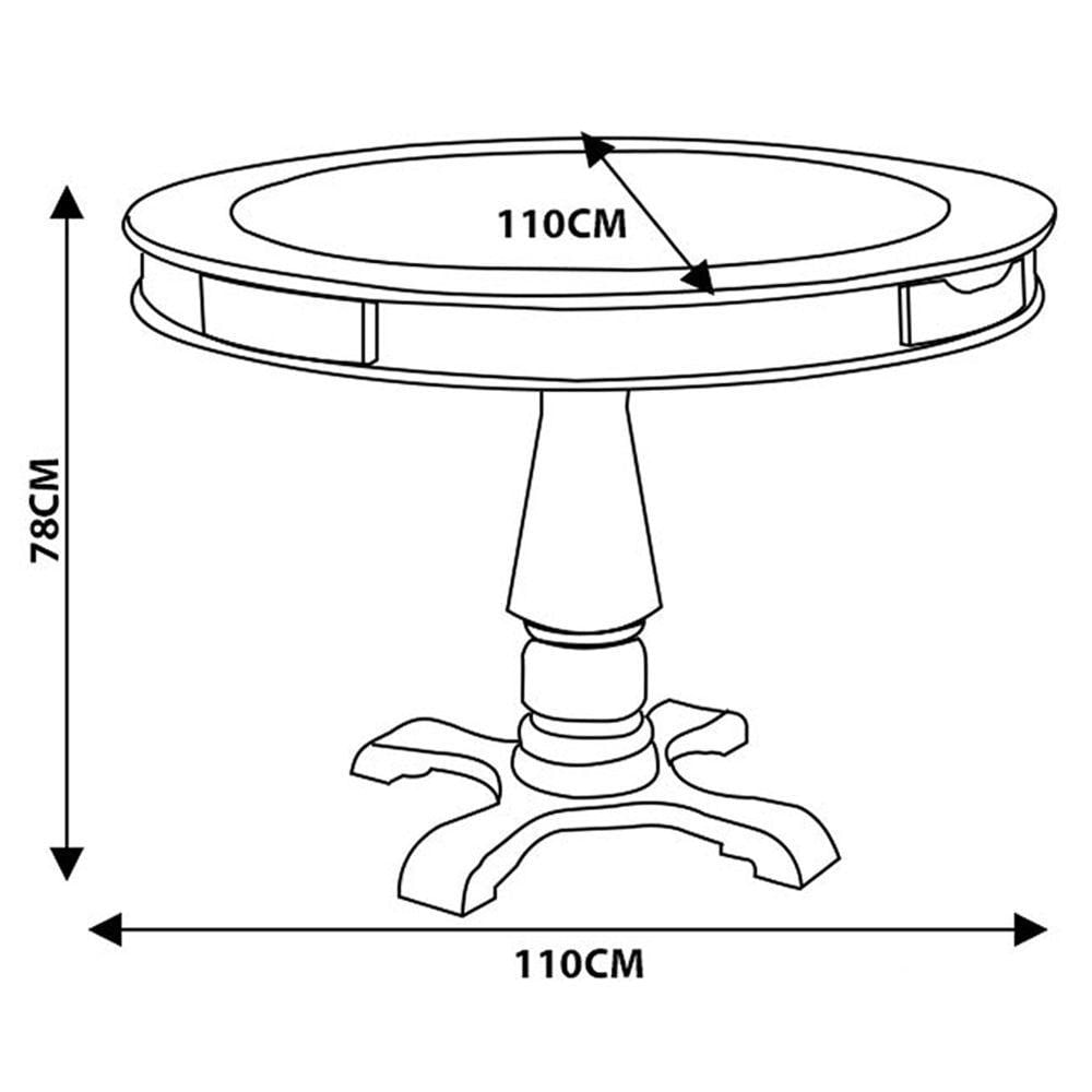 Mesa de Jogos 4 Lugares com Gavetas e Porta Copos