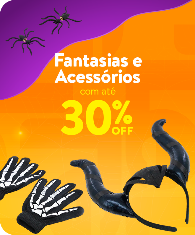 Fantasias e Acessórios com até 30% de desconto